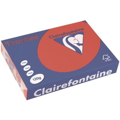 Clairefontaine Trophée Intens, gekleurd papier, A4, 120 g, 250 vel, kersenrood