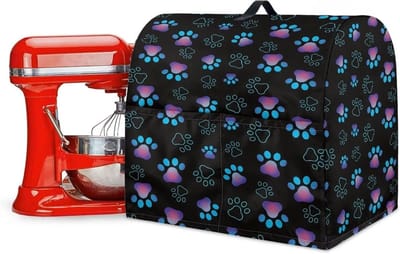 Mixerhoes Keukenapparaat - Beschermhoes Apparaat - Keuken Organisatie - Met Opbergvakken - Voor 4.5-5 Quart - Hondenpootjes Print