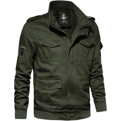 Nieuwe Heren Gewassen Katoenen Jas Casual Mode Pilotenjas 6XL black