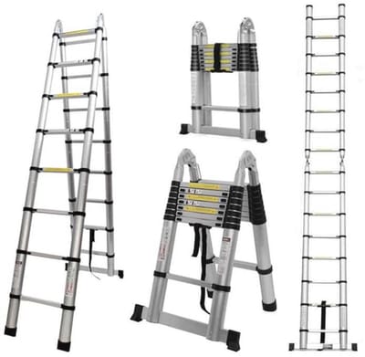 Telescopische Vouwladder Aluminium - Multifunctionele Ladder voor Binnen en Buiten - Max. Belastbaarheid 150 kg