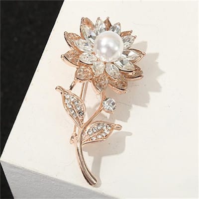 Mode Parel Persoonlijkheid Strass Temperament Geometrische Eenvoud Meisjeshart Parel Liefde Corsage Kledingaccessoires beige