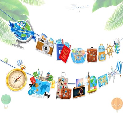 Feestversiering Banner: Avontuur Wacht - Ideaal voor Reizen, Afstuderen, Pensioen & Bachelorette