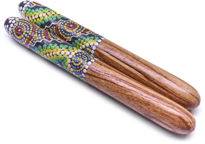 Clapsticks Dreamtime – Aboriginal Motieven met Spirituele Symboliek