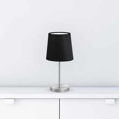B.K.Licht - Klassieke Tafellamp - stoffen bedlamp - woonkamer lamp - E14 fitting - h.: 30.8 cm - zwart
