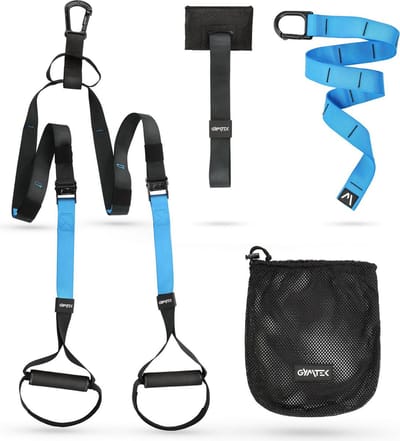 Gymtek® TRX Suspension Trainer Set - Weerstandsbandenset, Fitnessbanden, Weerstandsbanden, TRX Resistance Band - voor Fitness, Krachttraining, Fysiotherapie, Calisthenics, Crossfit
