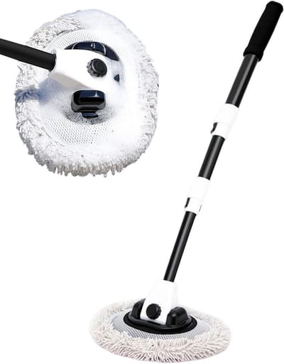 Autowasborstel - Voertuig Reiniger - Grondige Reiniging - Uittrekbare Handgreep - 94 cm Lengte - Wit