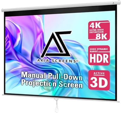 Handmatig Projectiescherm 100 inch 4K Ultra HD Bioscoop Scherm met Auto-Lock Mechanisme
