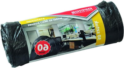 Vuilniszakken Kantoor - Afvalzakken - Licht Afval - Extra Sterk HDPE - 60 Liter - Zwart