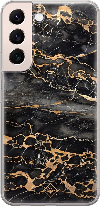 Casimoda® hoesje - Geschikt voor Samsung S22 Plus - Marmer Grijs Brons - Backcover - Siliconen/TPU - Grijs