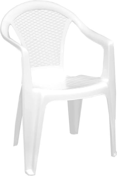 Gerimport tuinstoel Vlieland - wit - kunststof - 55 x 54 x 83 cm - bijzet stoelen