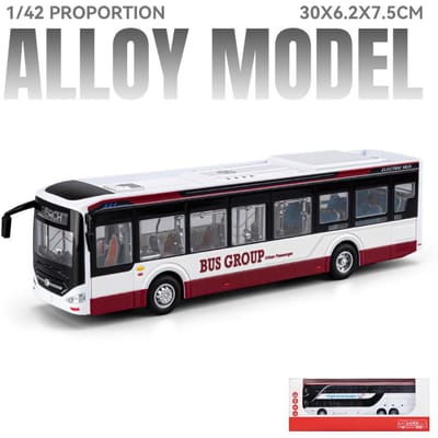 1:42 Nieuwe Energie Bus Legering Metaal Diecast Model Auto Geluid & Licht Pull Back Ideaal Jongens Kinder Speelgoed Verjaardagscadeaus Met Kinderen