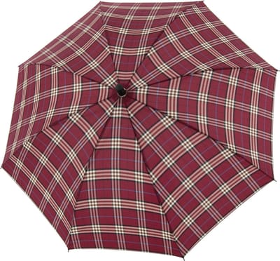 doppler Paraplu Steel Burgund Automatic Karo Berry / Beige (rood)paars