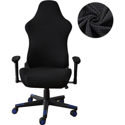 Housses de Chaise Gaming avec Accoudoirs Spandex Assemblées Housse de Siège de Bureau pour Fauteuil d'Ordinateur Protecteur Cadeira Gamer Universal size black