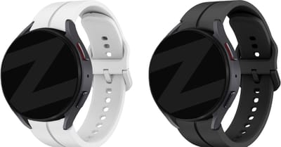 Bandz Bundel van 2 Siliconen 'Extreme' banden - Geschikt voor Samsung Galaxy Watch 7 40mm / Watch 6 40mm / Watch 5 40mm / Watch 4 40mm / Watch FE - Zwart & Wit - Sport bandje - Sportamband - Siliconen band