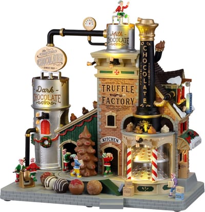 Lemax - 'The Christmas Chocolatier Truffle Factory' - Verlichte Attractie met animatie, muziek - Inclusief adapter