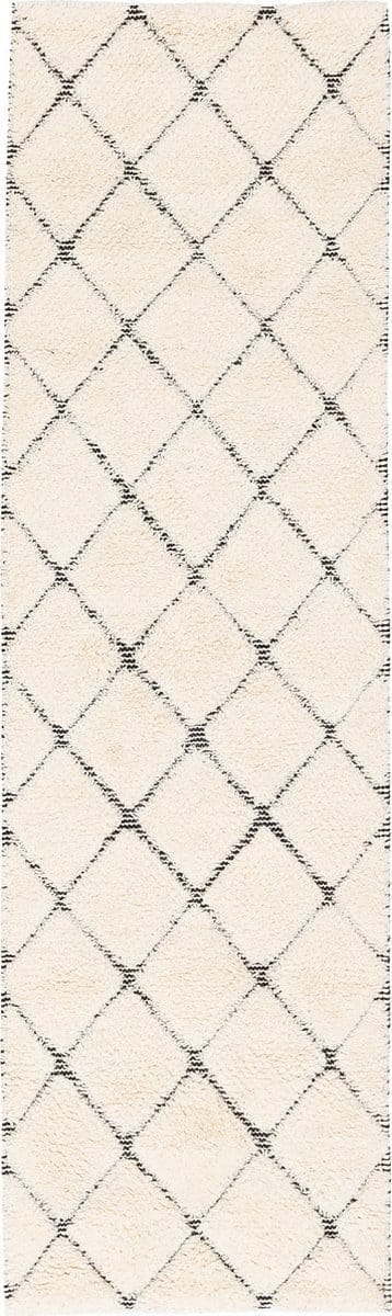 Pergamon Natuur Tapijtloper Shaggy Wol Linea Ruiten