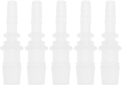 Dailygoods- Slangconnector 5-delig - Slangaansluiting 6mm/10mm - Kunststof Adapter - 54mm Lengte - Geschikt voor Koudwaterslangen - Transparant - Slangfitting