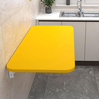 Klaptafel - Wandbureau - Ruimte Besparen - Glanzende lakafwerking - 100x30cm - Geel