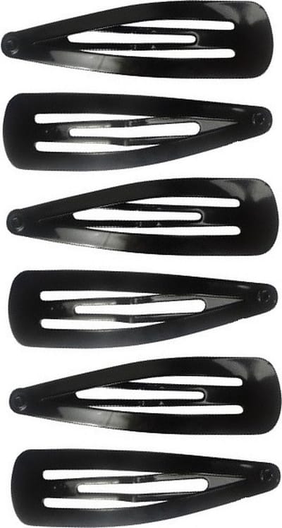 Haarsoires Haarspeld Klikklak 5cm - Basic - Zwart - Set van 6 - Haarclip Speldjes - Makkelijk in Gebruik - Haaraccessoires voor Volwassenen & Kinderen - Hair Clip - Decoratieve Haaraccessoire