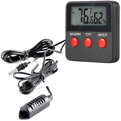 Allecto - Digitale Thermo/Hygrometer - Nauwkeurige Temperatuurmeter - Ideaal voor Terrariums - Vochtmeting - Geschikt voor Huisdieren - Gebruiksvri...