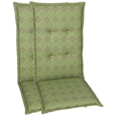 GO-DE TEXTIL Tuinkussen (Stoelkussens voor stoelen met een normale rugleuning, Groen)