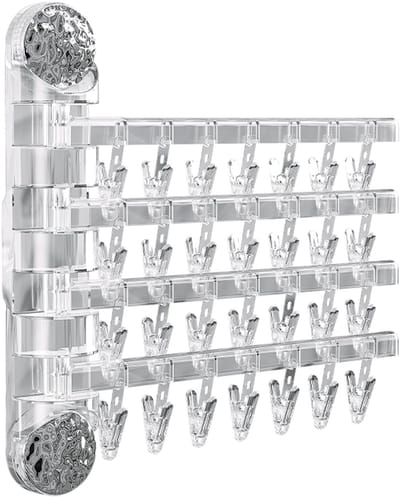 Allecto - Wandwasrek - Draaibaar - Opvouwbaar - Zilver - Multifunctioneel wasrek - Ruimtebesparend - Geschikt voor kleding