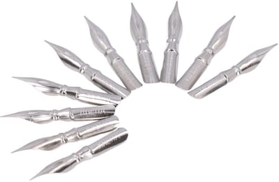 Dailygoods - 10 Stuks Hunt Stalen Kroontjespennen Penpunten Metalen Kalligrafiepunt, Lichtgewicht Penpunt Inkt Penpunt, Kwaliteit Kunstgereedschap Apparatuur voor Comfortabel Schrijven en