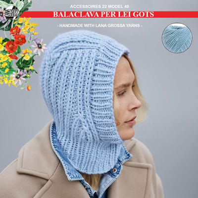 Breipakket balaclava met Per Lei Gots model 40 van Lana Grossa Accessoires 22-hemelsblauw