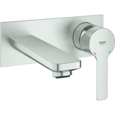 GROHE Lineare New Tweegats Wastafelkraan M - Medium uitloop - Wandmontage - Supersteel