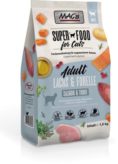 MAC's Cat Adult Zalm & Forel Kattenvoer - 1,5 kg