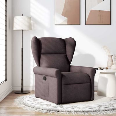 vidaXL - Fauteuil - verstelbaar - stof - donkerbruin