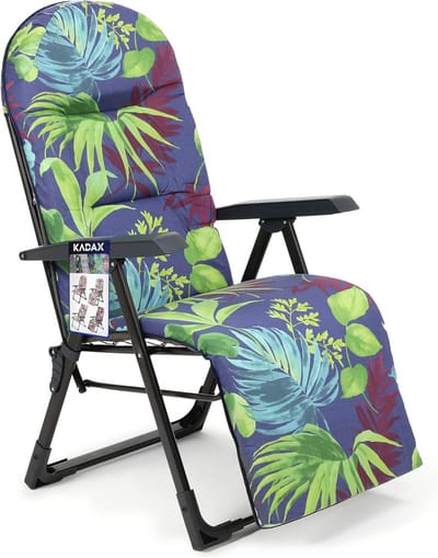 Verstelbare Tuinstoel met Kussen - Comfortabele Relaxstoel voor Buiten