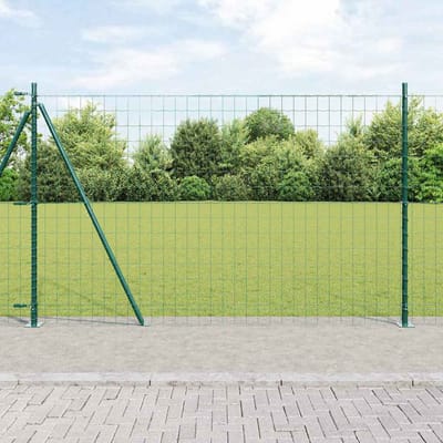 vidaXL - Euro-hek - met - betonnen - voetstuk - 10 - x - 1,4 - m - PVC-Coated - Staal - Mesh