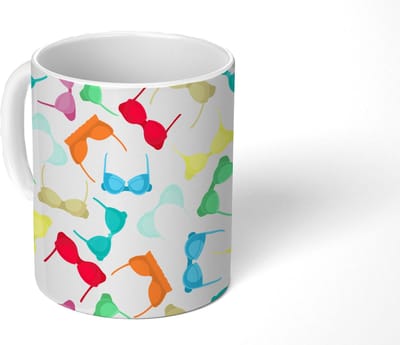 Mok - Koffiemok - Bh - Regenboog - Vrouwen - Patroon - Mokken - 350 ML - Beker - Koffiemokken - Theemok