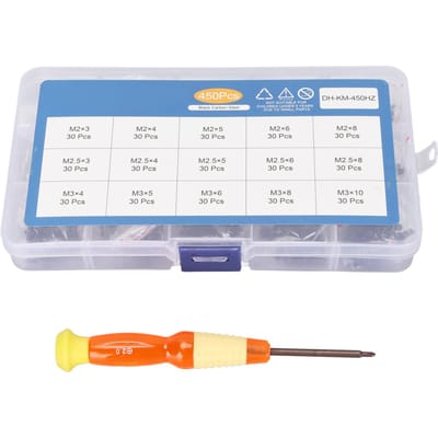 Kit de 450 vis universelles en acier au carbone pour ordinateur portable, 15 types