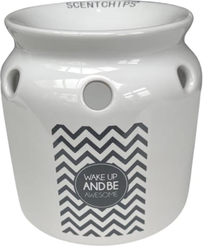 Geurbrander - Geurdiffuser - Geurblokjes - Waxbrander - Waxinelichthouders -  Waxinelichtjes  - Wake up and be awesome - Waxbrander - Geurkaars - Cadeau - Verjaardag - Valentijnsdag - Inclusief 4 waxgeurtjes