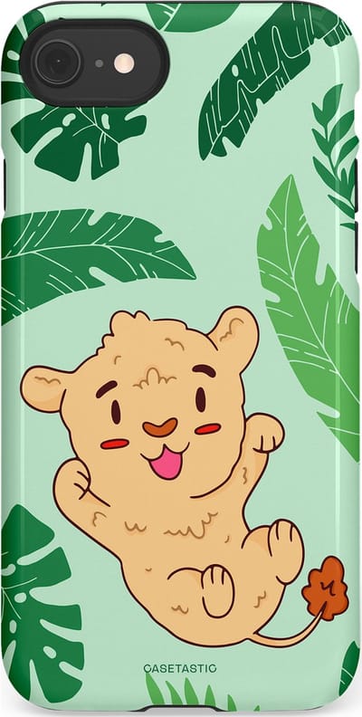 Casetastic Hoesje Geschikt voor Apple iPhone 7/8/SE - Stijlvolle Beschermende Duo-layer Case - Leeuwenhartje