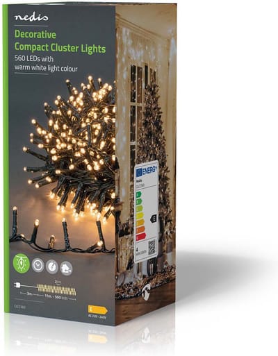 Nedis Kerstverlichting - Compacte cluster - 560 LED's - Warm Wit - 11.2 m - Licht effecten: 7 - Binnen & Buiten - Netvoeding