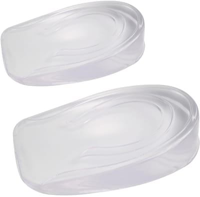 2 cm hoge inlegzolen voor heren, 2 stuks/1 paar, transparante gel-hielkussens, schokdempend, comfortabele schoeninlegzolen, geschikt voor maat 40-46, onzichtbare hielverhogingen