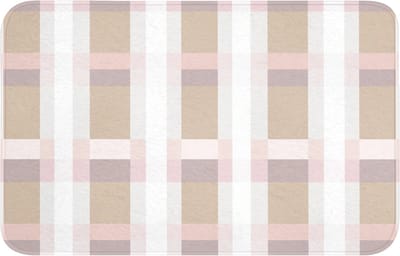 Badmat 80x50 cm - Antislip - Ruitpatroon - Aardetinten - Minimalistisch - Badmatten voor badkamer - Badkamermat - Douchemat - Badkamer mat