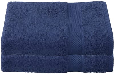 De Witte Lietaer Badhanddoek Stephanie Blue Indigo - Set 2 stuks - 70 x 140 cm - Blauw - Katoen