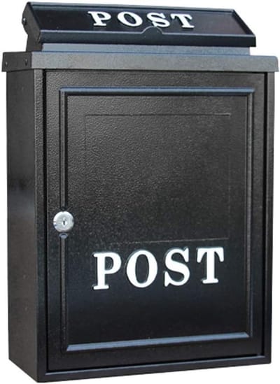 Brievenbus - Postbak Muur - Post Ontvangen - Afsluitbaar Met Sleutels - 28.4 cm Breed - Zwart