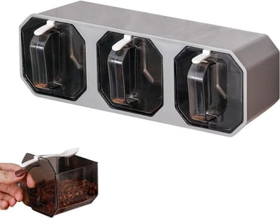 Kruidenrek Organizer - Specerijen Potten - Keuken Opbergen - Zelfklevend Wandmontage - Ruimtebesparend Ontwerp - Grijs