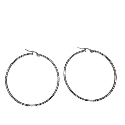 Oorringen bamboe motief 45mm Chirurgisch staal.