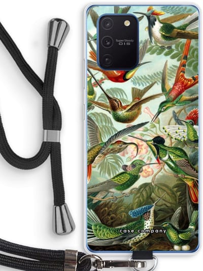 Case Company® - Hoesje met koord geschikt voor Samsung Galaxy Note 10 Lite hoesje met Koord - Haeckel Trochilidae - Telefoonhoesje met Zwart Koord - Bescherming aan alle Kanten en Over de Schermrand