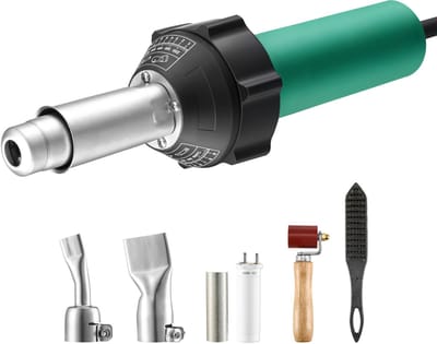Heteluchtlasapparaat voor Kunststof, 1600w Heteluchtpistool, 122-1112℉ Heteluchtpistool voor Pvc/Tpo/Vinyl, 5-Delige Lasset voor Kunststof Daken en 2 Platte Mondstukken, 1 Naadrol