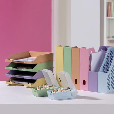 HAN CROCO 998-887 998-887 Educational Card Box, Simple Vocabulary Learning with 5 Compartments, DIN A8 Card Tray for 500 Cards, Translucent/Pastel Purple