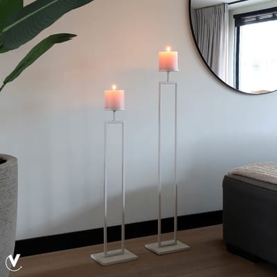 Kandelaar Concordia | Beige - Ivory | L20 x B15 x H80 cm