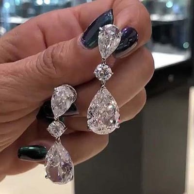 2 Karaat Witte Kristal Zilver 925 Sieraden Hangende Oorbel Voor Vrouwen S925 Sterling Zilver Bizuteria Aretes De Mujer Hangende Oorbellen wit