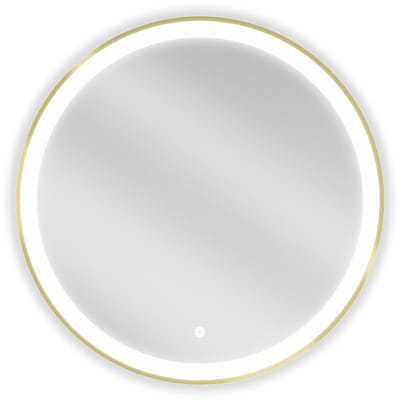 Mexen Esso badkamerspiegel verlicht, rond 70 , LED 6000K, anti-condens, goudkleurige frame - 9825-070-070-611-50